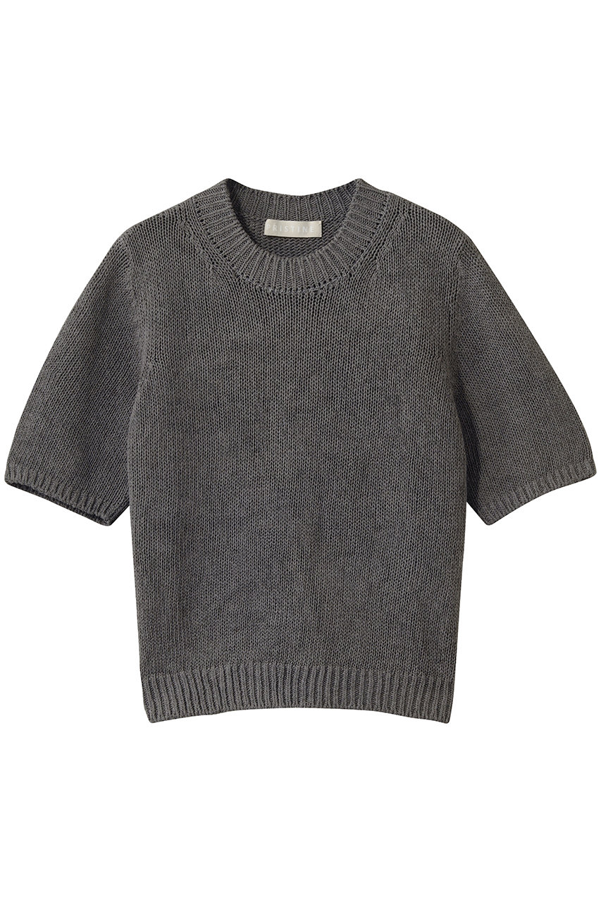 プリスティン/PRISTINEの和紙コットンローゲージ半袖ニット（染）(グレー/416666)