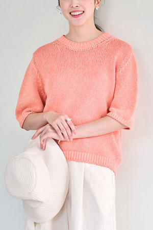 プリスティン/PRISTINEの和紙コットンローゲージ半袖ニット（染）(110300/110301)