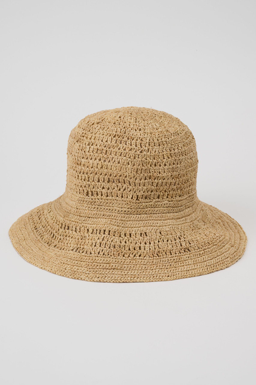 ラフィア透かし編みハット
