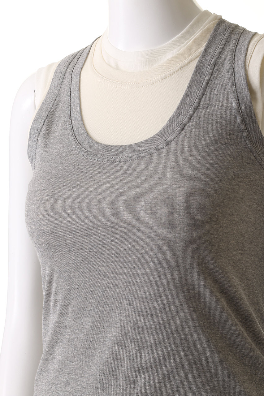JIL SANDER グリーン Vネック タンクトップ　38 JIL SANDER(ジルサンダー) 23SS V-neck T-shirt Vネック Tシャツ