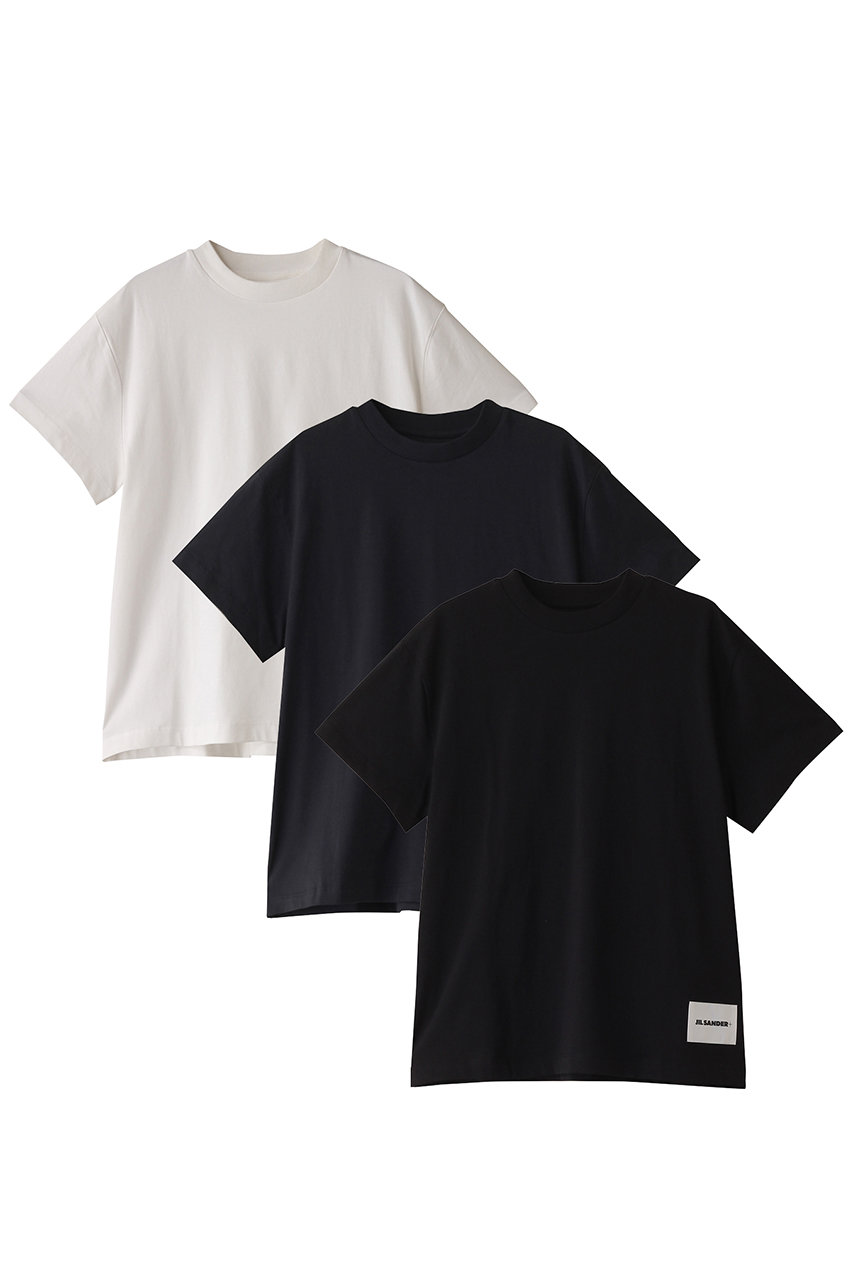 ジル サンダー/JIL SANDERの【JIL SANDER＋】3パックTシャツ/ショートスリーブセット(ブラック/ホワイト/ブルー/J40GC0001-JTN254)