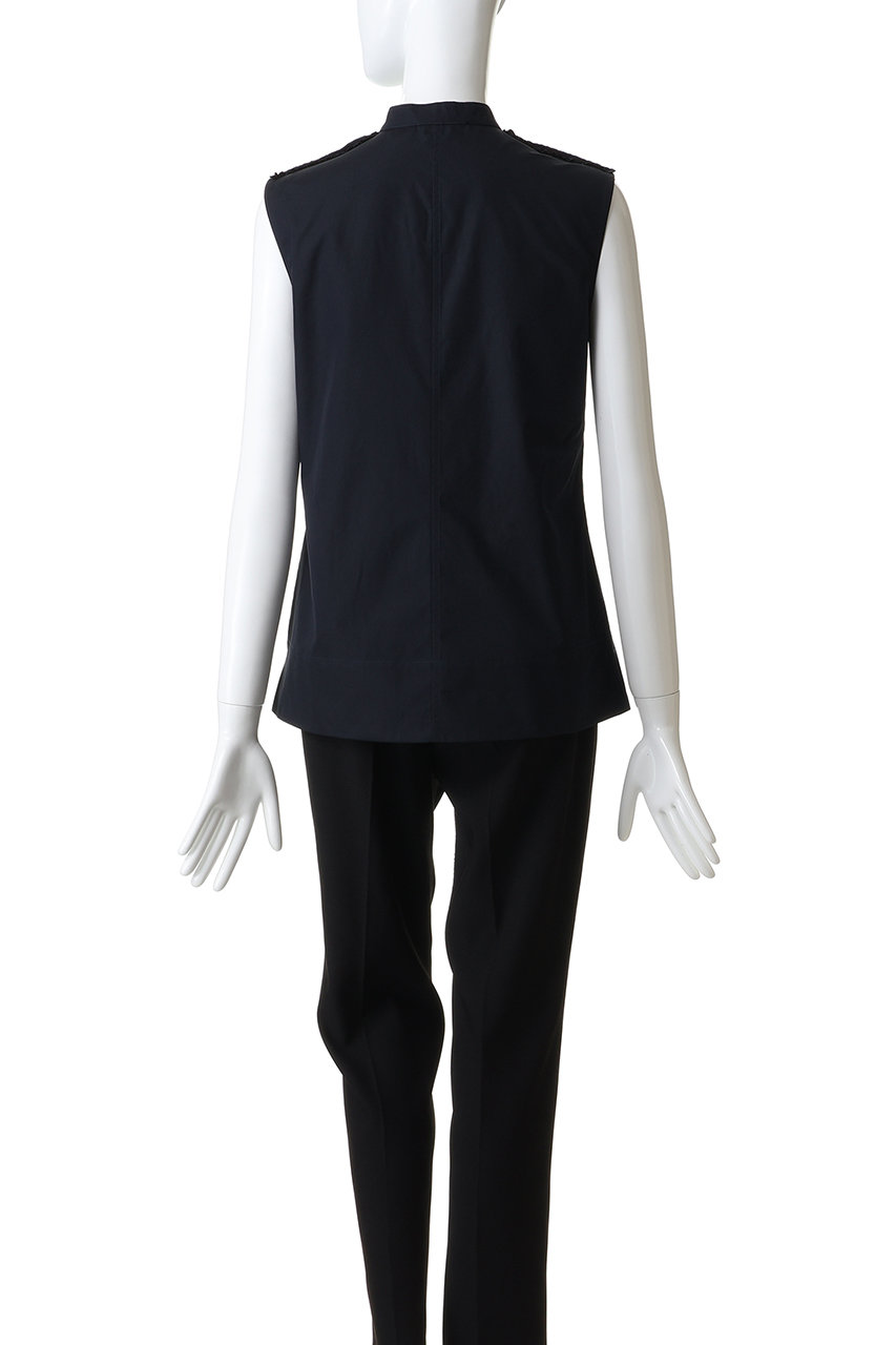 Mサイズ　JIL SANDER コットンノースリーブ　ネイビー JIL SANDER(ジル サンダー)｜コットン ポプリン ラッフル トップス