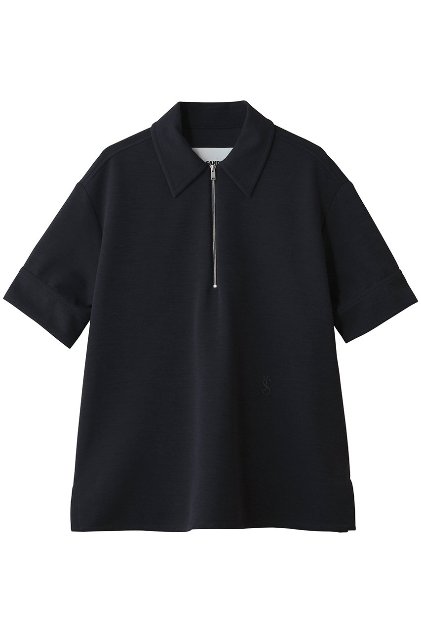 ジル サンダー/JIL SANDERの刺しゅうLOGO ショートスリーブ ポロシャツ(ネイビー/J02GL0113-J20018)