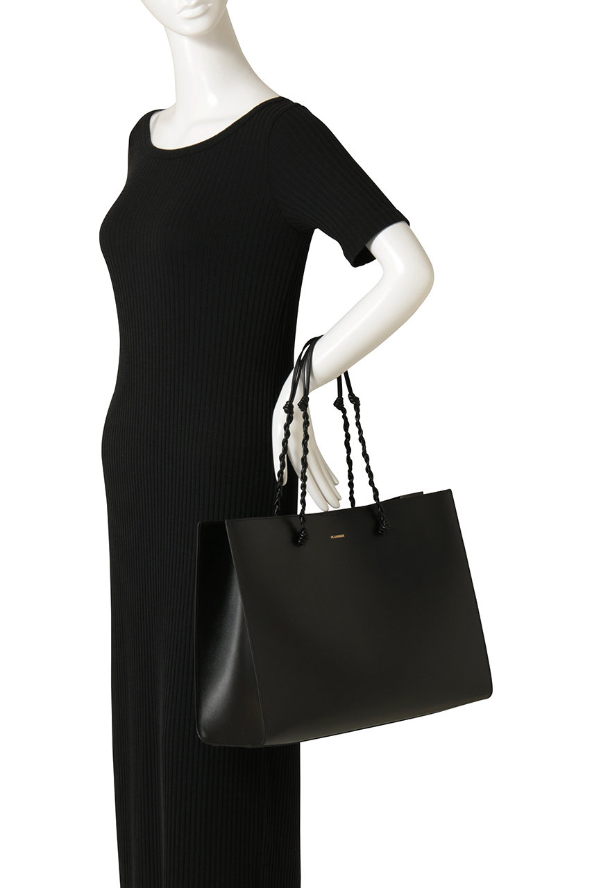 JIL SANDER ブラックレザートートバッグ Jil Sander レザー ハンドバッグ | ブラック | FARFETCH JP