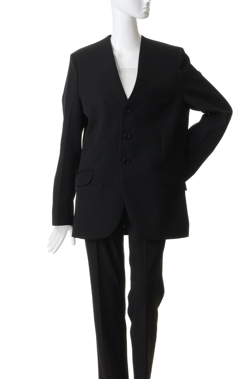 JIL SANDER(ジル サンダー)｜ウール ギャバジン ノーカラージャケット
