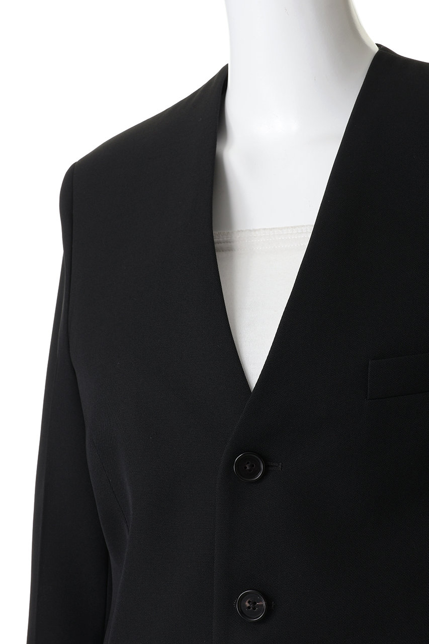 JIL SANDER(ジル サンダー)｜ウール ギャバジン ノーカラージャケット