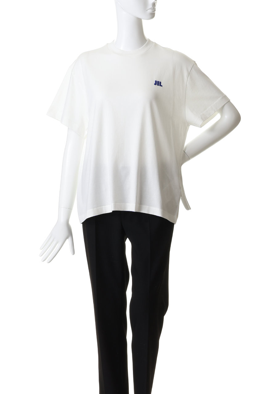 JIL SANDER(ジル サンダー)｜JILロゴ刺しゅう コットン クルーネックT