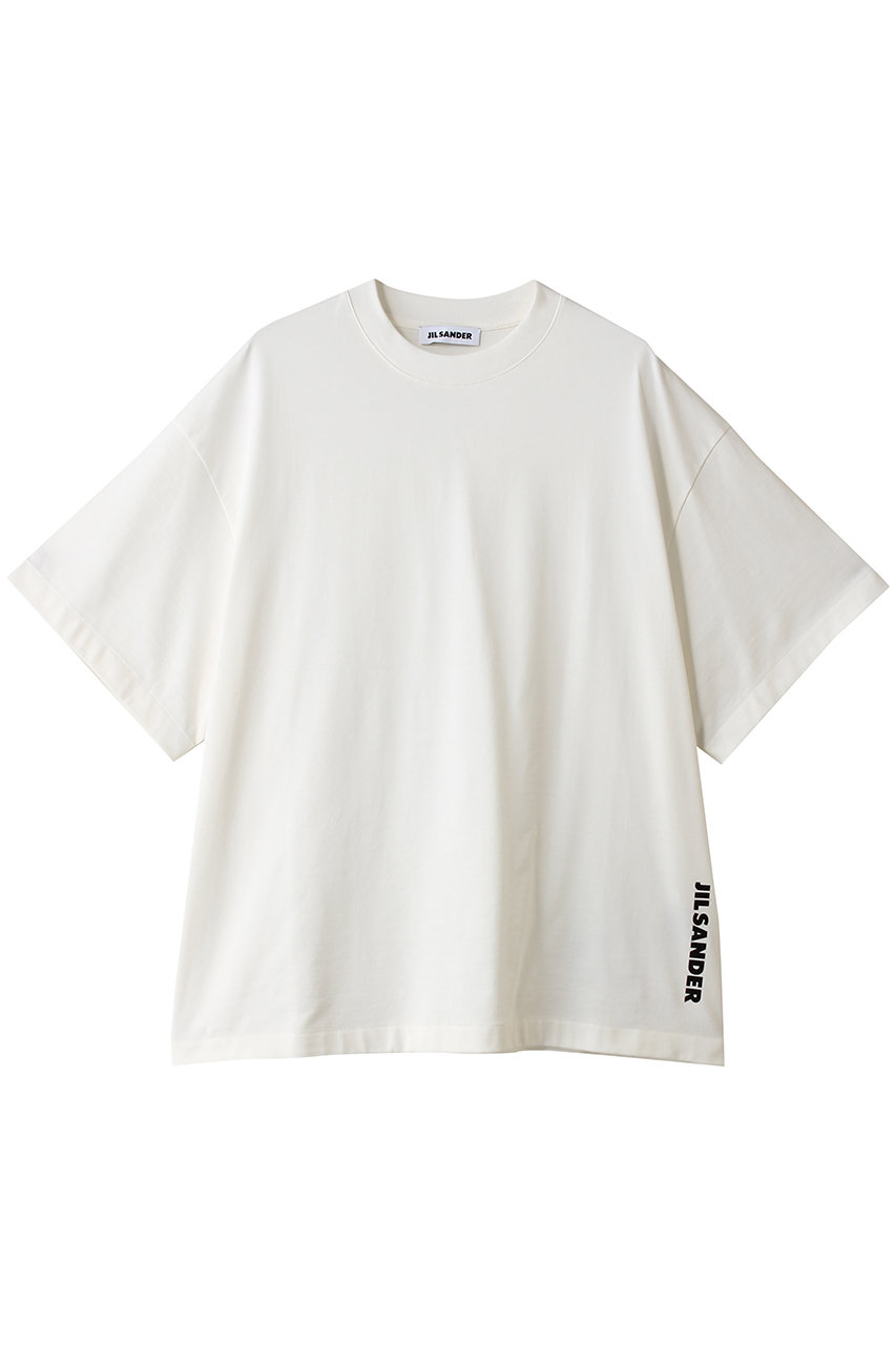 ジル サンダー/JIL SANDERのロゴプリント コットン クルーネックTシャツ(ポーセリン/J02GC0173-J20348)