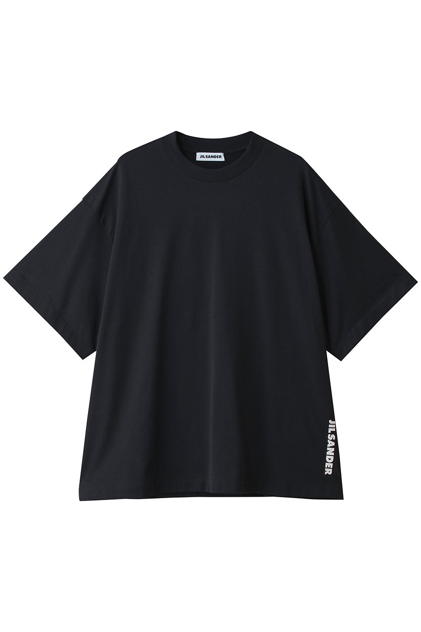 ジル サンダー/JIL SANDERのロゴプリント コットン クルーネックTシャツ(ミッドナイト/J02GC0173-J20348)