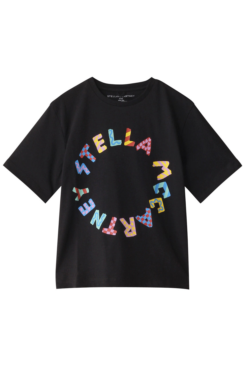 ステラ マッカートニー/STELLA McCARTNEYの【KIDS】カラフルロゴプリントブラック Tシャツ(ブラック/K03408PK0054)