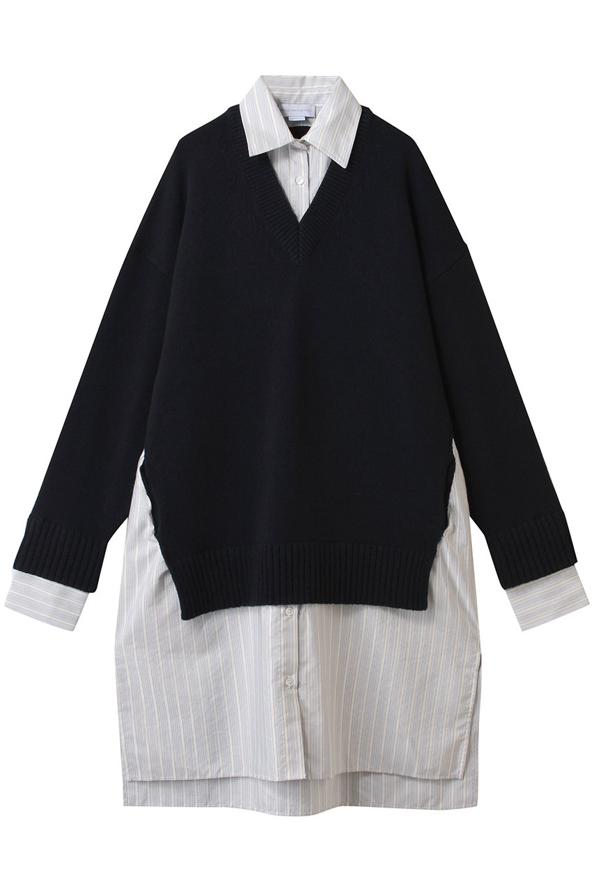 STELLA McCARTNEY ニット&ファブリックドレス (ネイビー, S) ステラ マッカートニー ELLE SHOP STELLA McCARTNEY ニット&ファブリックドレス (ネイビー, S) ステラ マッカートニー ELLE SHOP