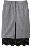 レースヘムテーラードスカート