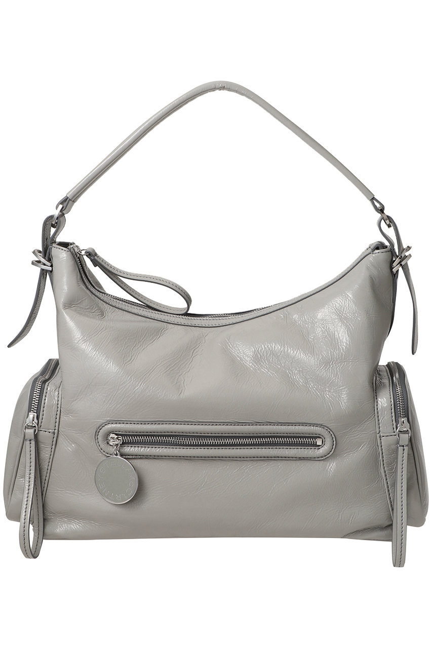 STELLA McCARTNEY Dartmoor クラックドパテントショルダーバッグ (ライトグレー, F) ステラ マッカートニー ELLE SHOP
