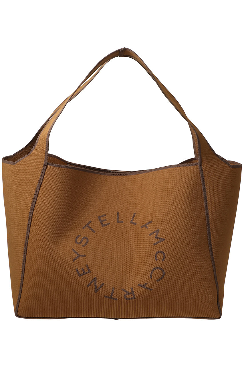 STELLA McCARTNEY Stella Logo ニットトートバッグ (キャラメル, F) ステラ マッカートニー ELLE SHOP