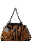 Falabella オセロット柄ベルベットミニドローストリングバッグ