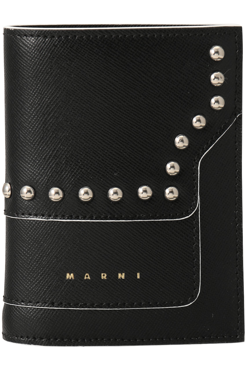 マルニ/MARNIのTRUNK スタッズ付き2つ折り財布(ブラック/PFMOQ14ULPLV520)