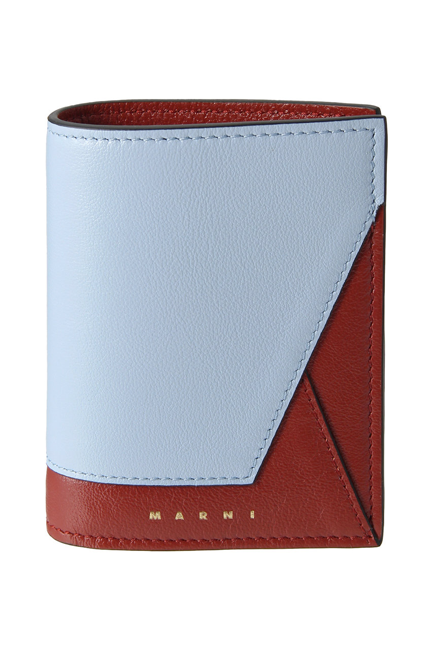 マルニ/MARNIのバイカラー二つ折り財布(レイク×レッドウッド/PFMO0055U1P2644)