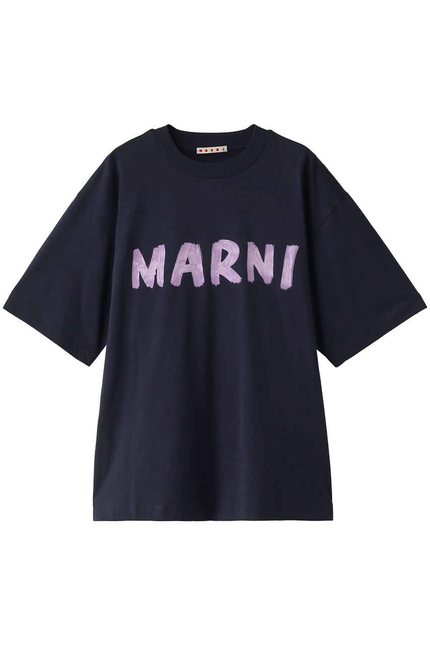 MARNI ペイントロゴTシャツ (ブルーブラック, 40) マルニ ELLE SHOP