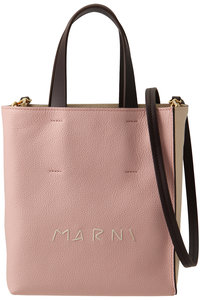 MARNI(マルニ)｜MUSEO SOFT MINI シアリング2wayトートバッグ/ブラック×シェル×アゲートグレー  の通販｜ELLESHOP・(エル・ショップ)