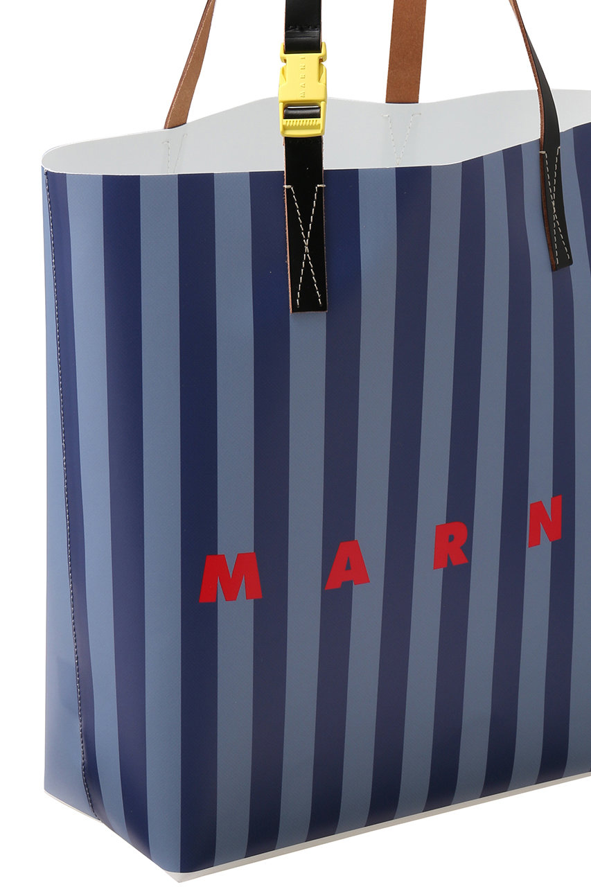 ブルー&ブラウン ジャカード スモールショッピングバッグ | Marni
