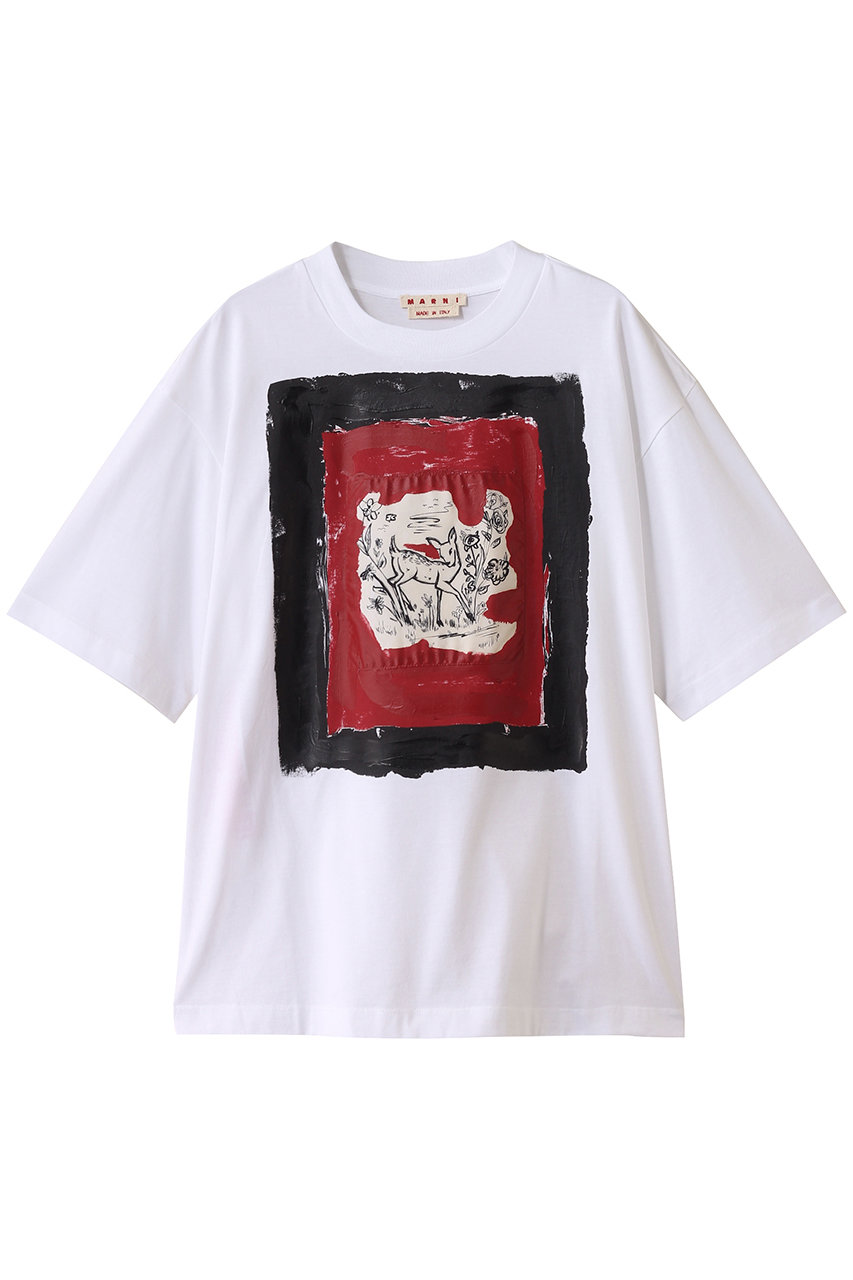 MARNI バンビプリントTシャツ (リリーホワイト, 38) マルニ ELLE SHOP MARNI バンビプリントTシャツ (リリーホワイト, 38) マルニ ELLE SHOP