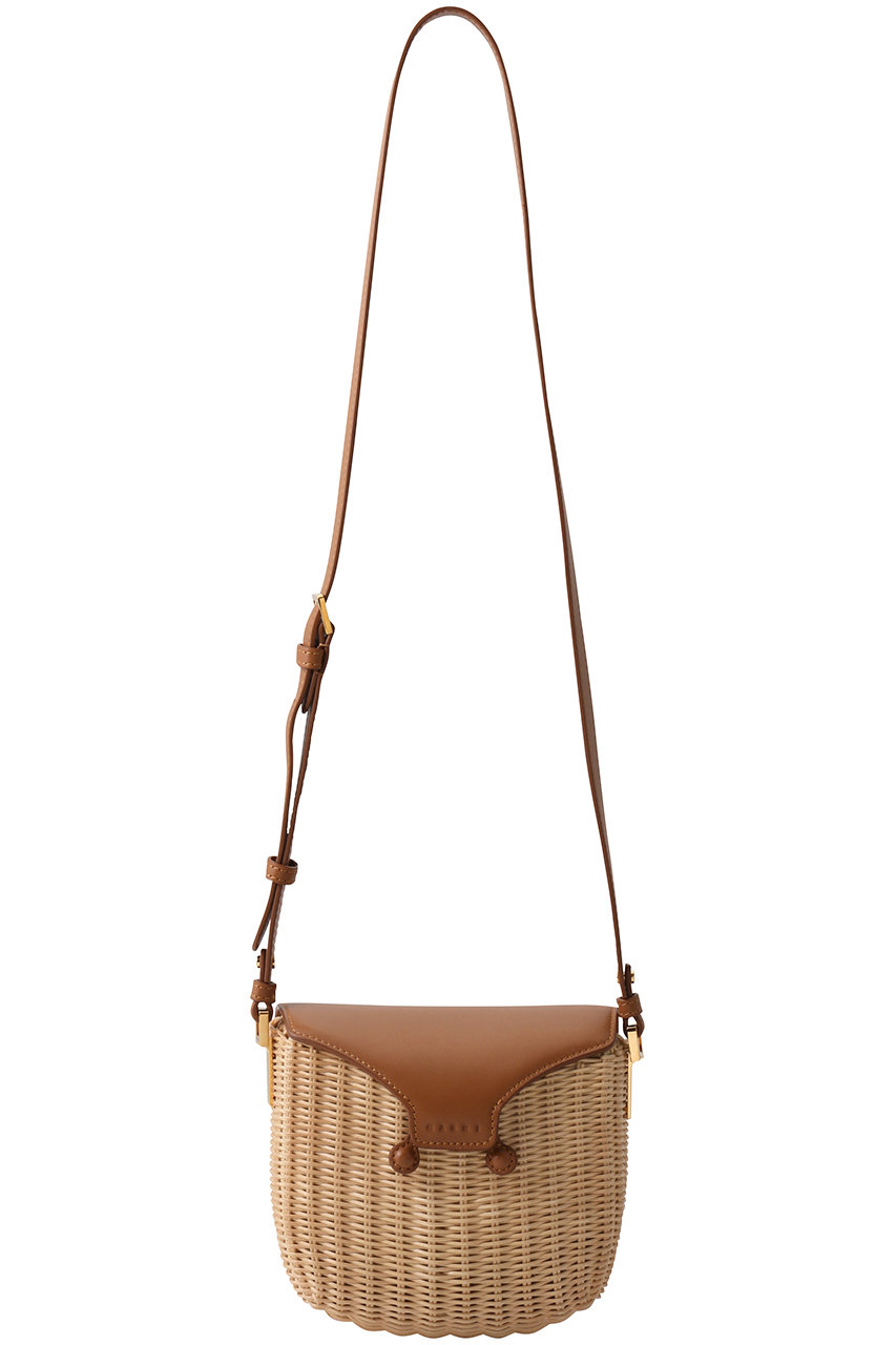 MARNI TRUNKAROO ラタンショルダーバッグ (ナチュラル×シナモン, F) マルニ ELLE SHOP MARNI TRUNKAROO ラタンショルダーバッグ (ナチュラル×シナモン, F) マルニ ELLE SHOP