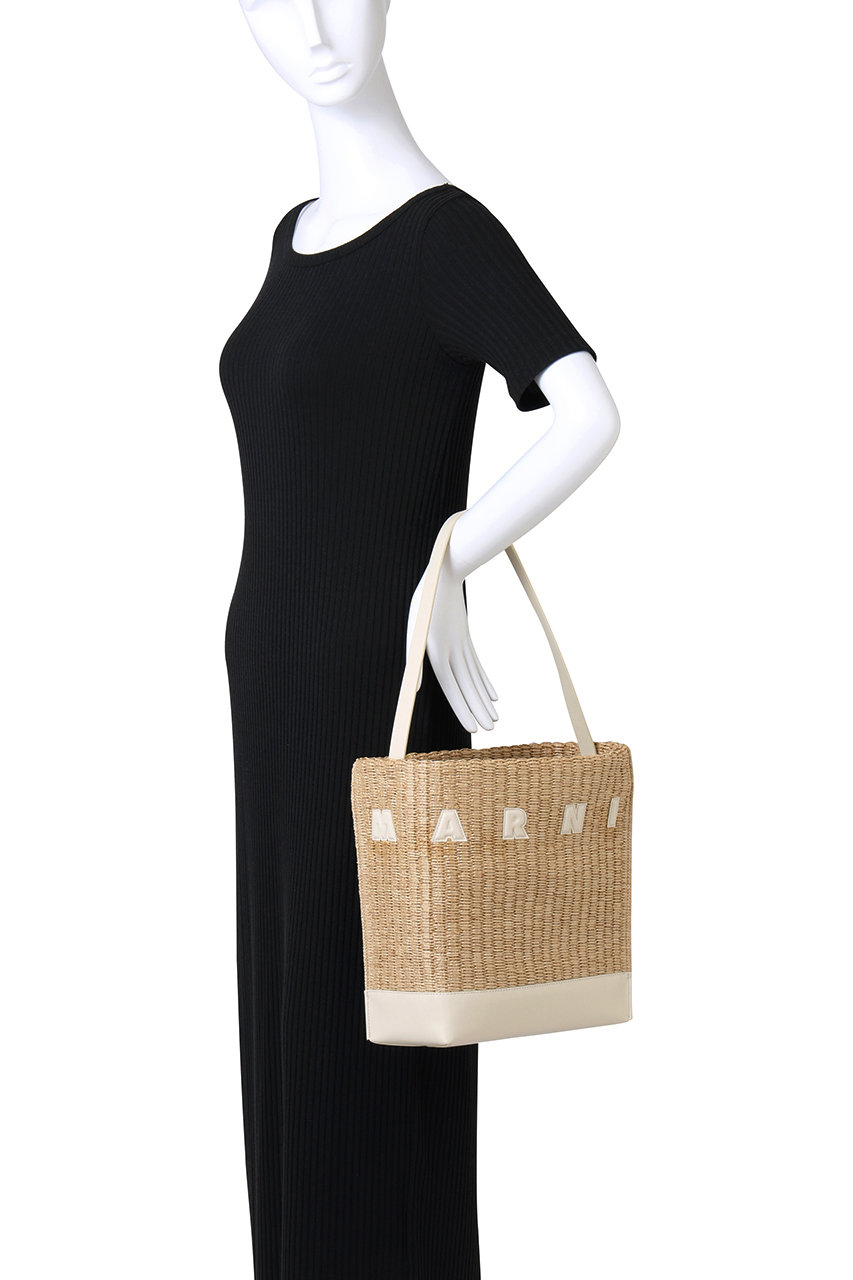 上質*MARNI マルニ*ナチュラルラフィア☆スモールホーボーバッグ MARNI(マルニ)｜MUSEO ラフィア調スモールホーボーバッグ