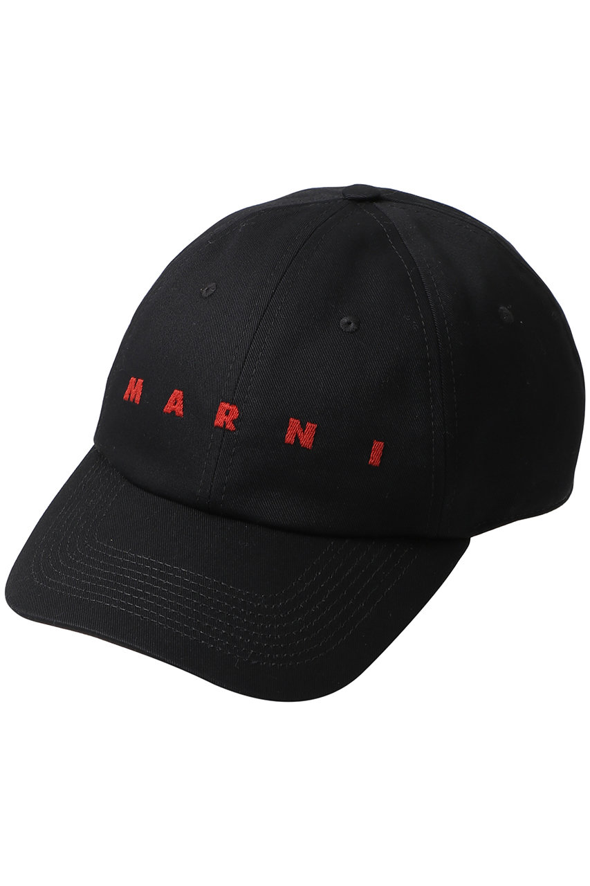 MARNI 【MEN】ロゴ刺しゅうキャップ (ブラック, M) マルニ ELLE SHOP MARNI 【MEN】ロゴ刺しゅうキャップ (ブラック, M) マルニ ELLE SHOP