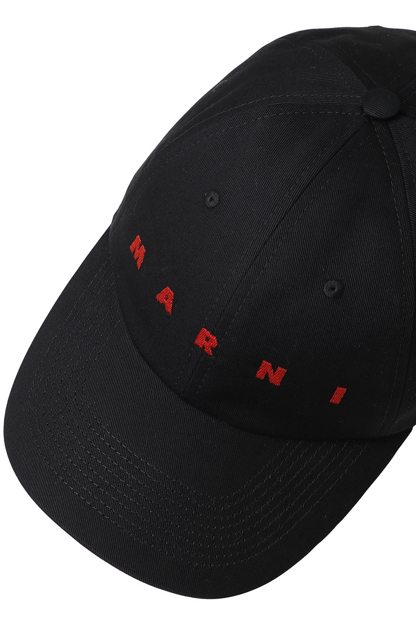 MARNI(マルニ)｜【MEN】ロゴ刺しゅうキャップ/ブラック の通販