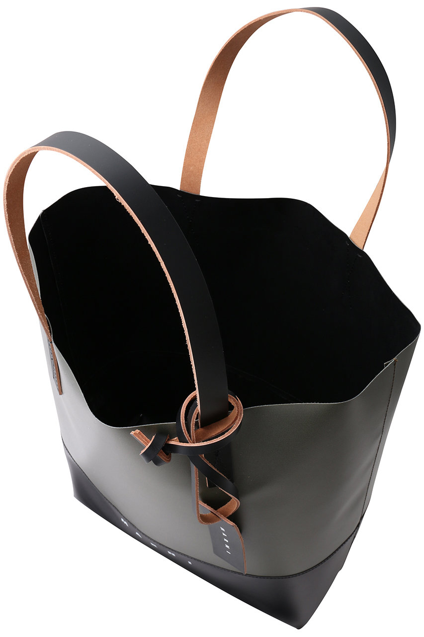 MARNI(マルニ)｜TRIBECA バイカラーショッピングバッグ/ディープセージ