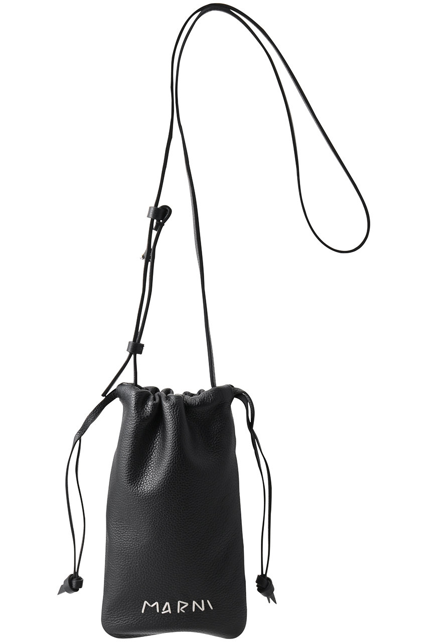 MARNI MARNI MENDING 2wayドローストリングスマホポシェット (ブラック, F) マルニ ELLE SHOP MARNI MARNI MENDING 2wayドローストリングスマホポシェット (ブラック, F) マルニ ELLE SHOP