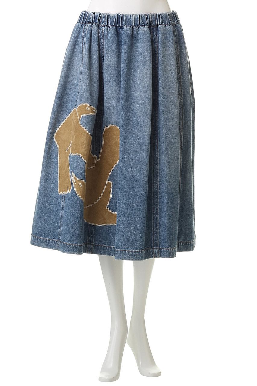 MARNI(マルニ)｜バードパッチワークデニムギャザースカート/ディープ