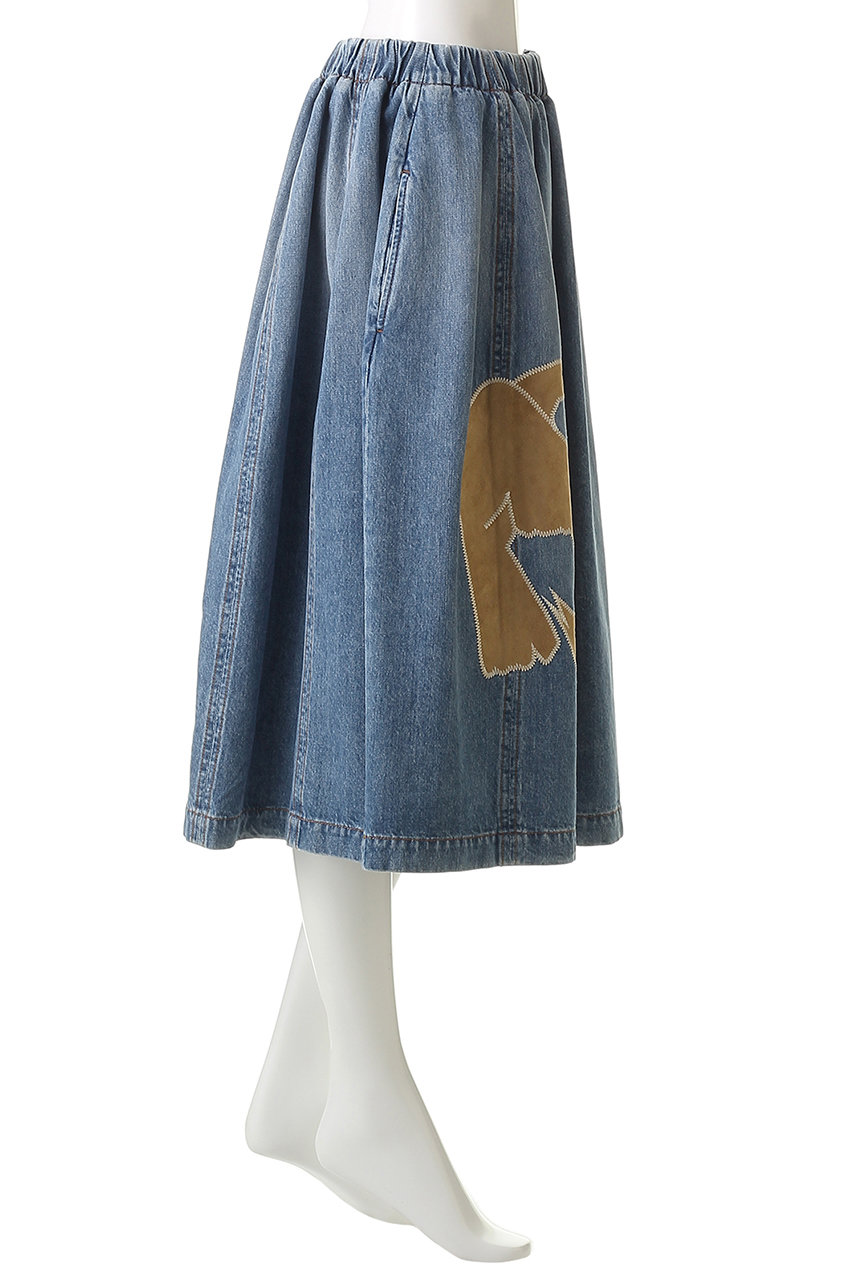 MARNI(マルニ)｜バードパッチワークデニムギャザースカート/ディープ