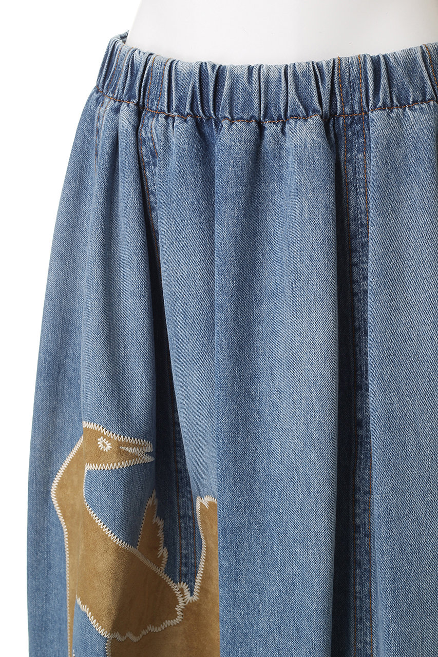 MARNI(マルニ)｜バードパッチワークデニムギャザースカート/ディープ