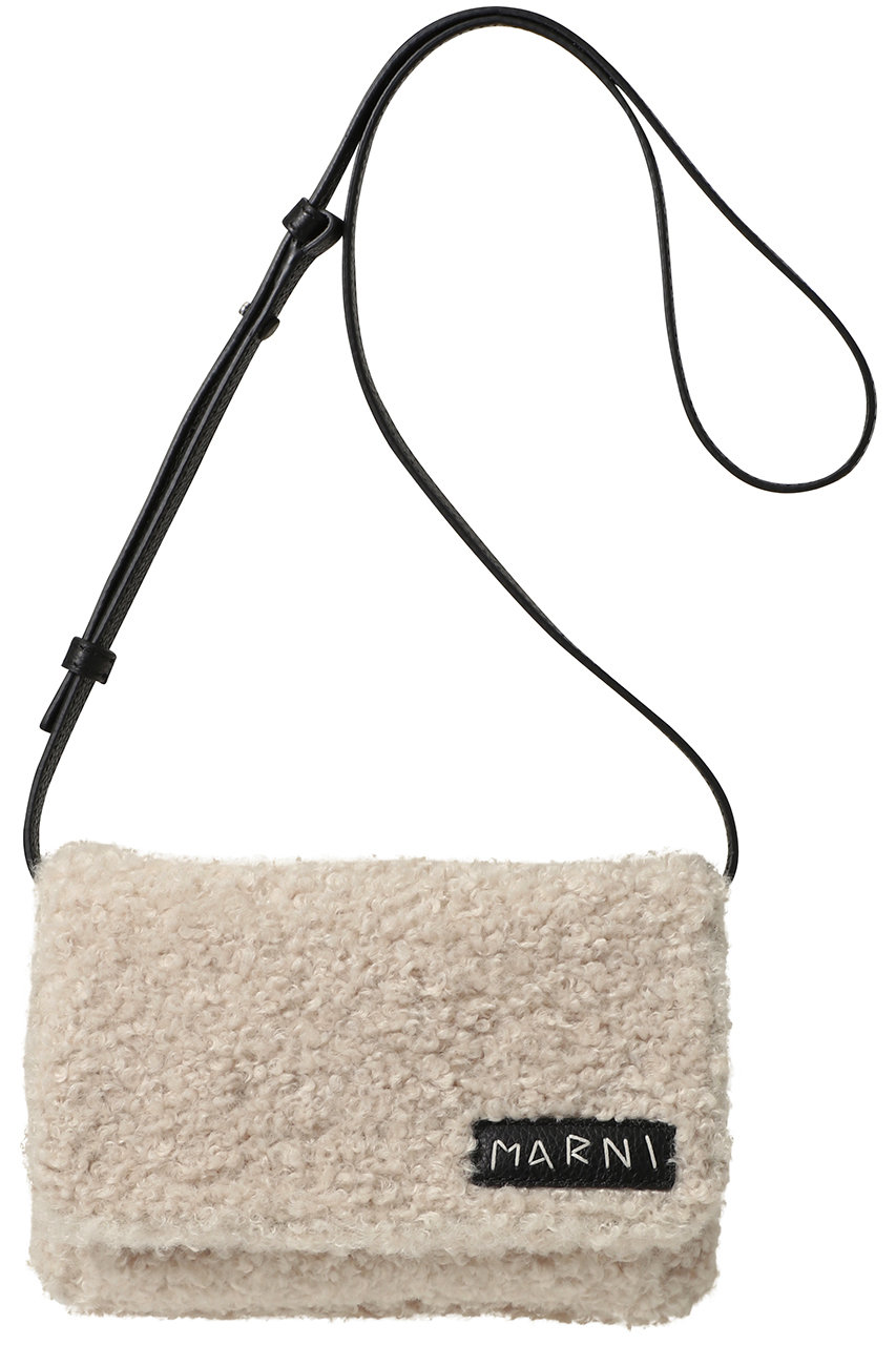 MARNI MARNI MENDING ムートンポシェット (シルクホワイト, F) マルニ ELLE SHOP