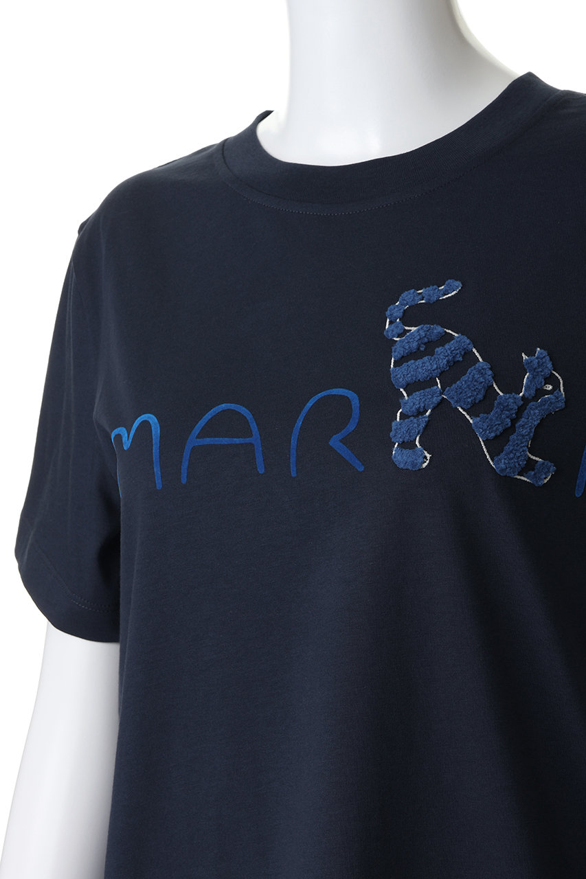 美品　MARNI ロゴ刺繍　ブルー Tシャツ MARNI/マルニから色違いの刺繍Tシャツを多数買取入荷しております