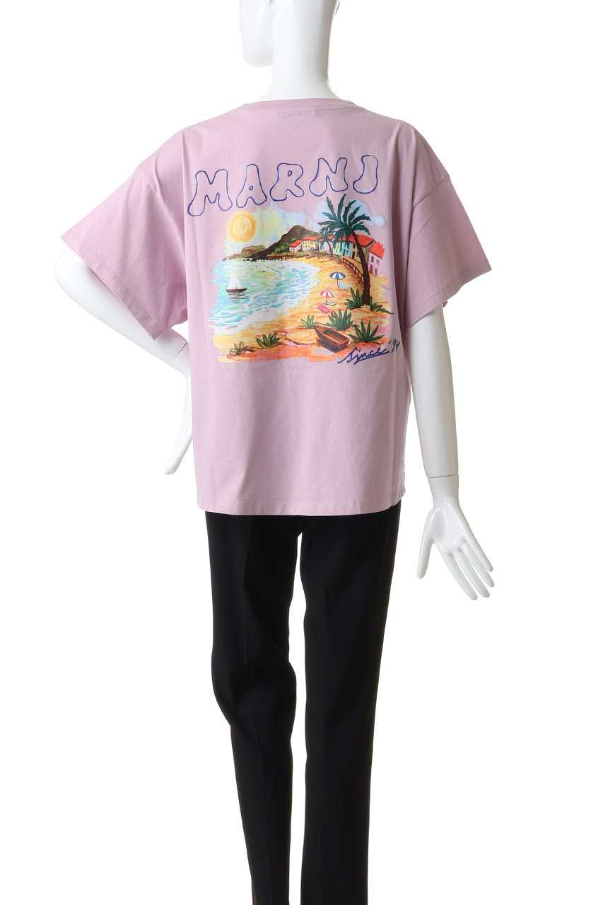 MARNI バックプリント　ロゴ　Tシャツ MARNI(マルニ)｜バックプリントボクシークロップTシャツ/クォーツ の