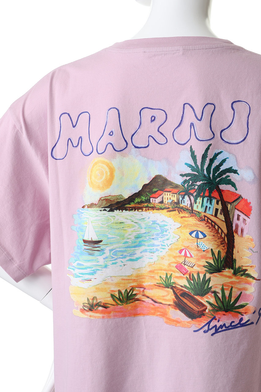 MARNI(マルニ)｜バックプリントボクシークロップTシャツ/クォーツ の