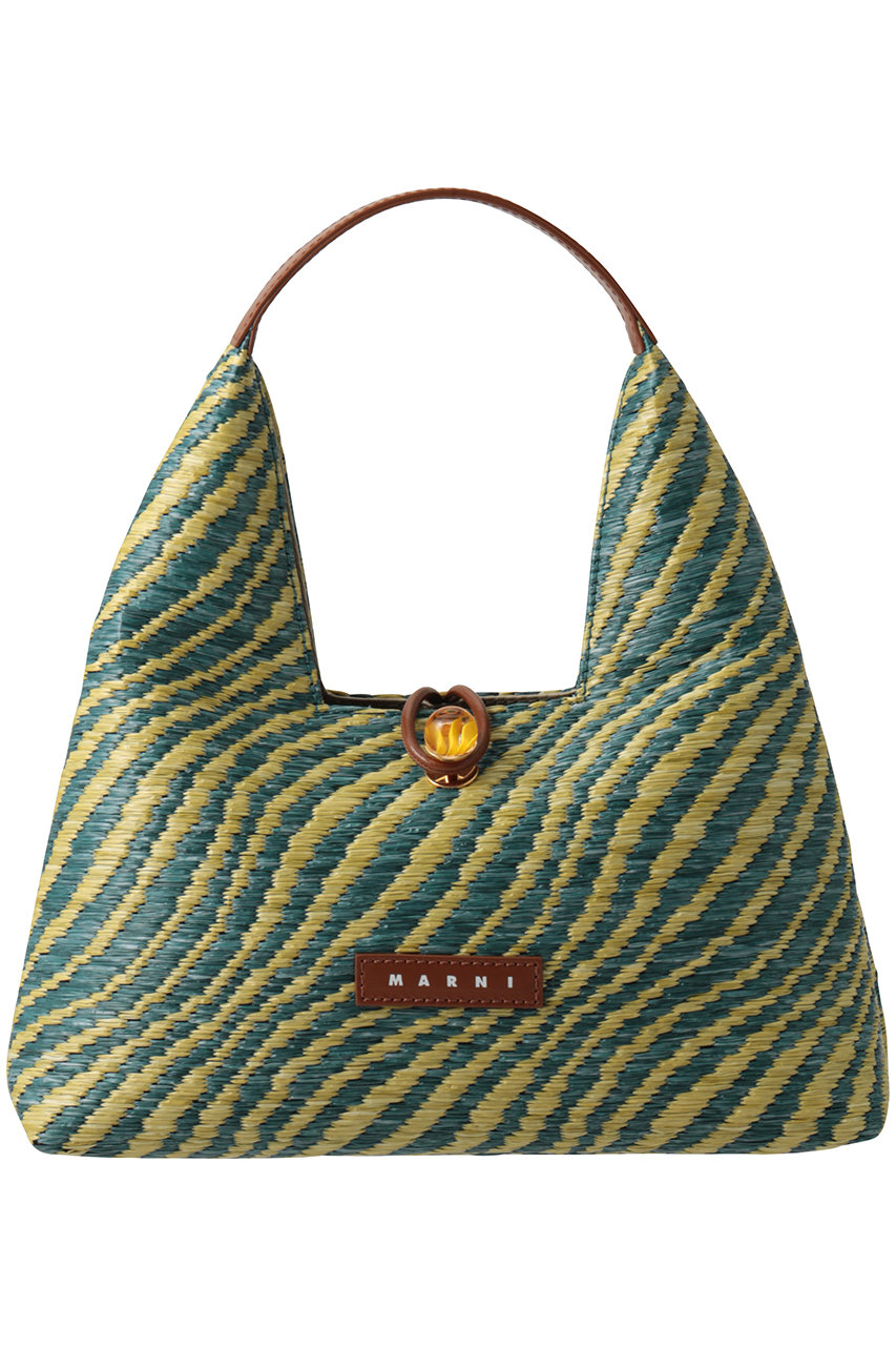 マルニ/MARNIのラフィアエフェクトミニハンドバッグ(ガーデングリーン/BMMP0171U1-P9841-00V44)