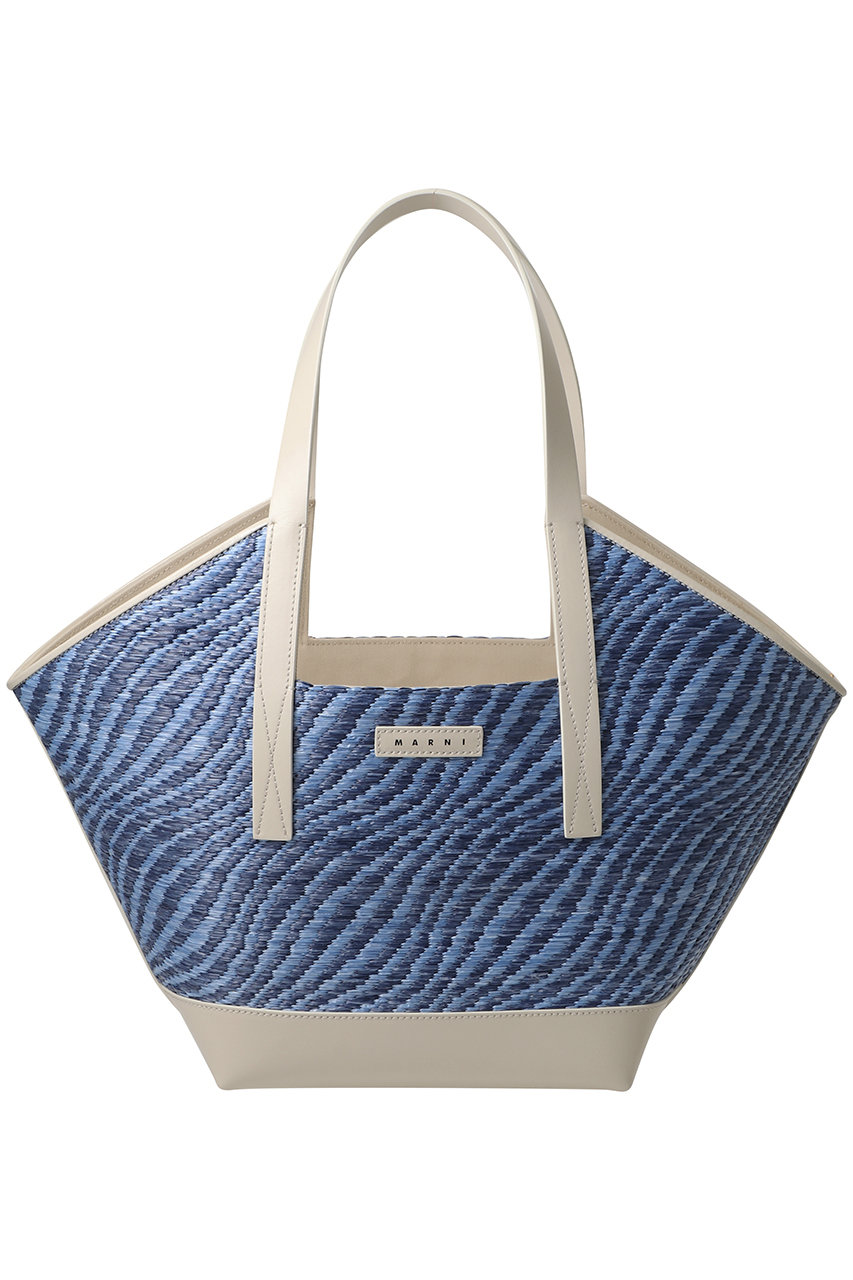 マルニ/MARNIのラフィアエフェクトスモールトートバッグ(ビビッドブルー/SHMP0169A1-P9841-00N99)