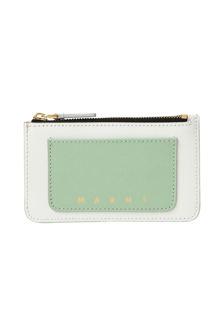 マルニ/MARNIのファスナー付きカードウォレット(ディジョン×リンデン×リリーホワイト/PFMO0025U7-LV520-ZP061)