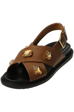 マルニ/MARNIのビジュー付きフスベットサンダル(130200/130204)