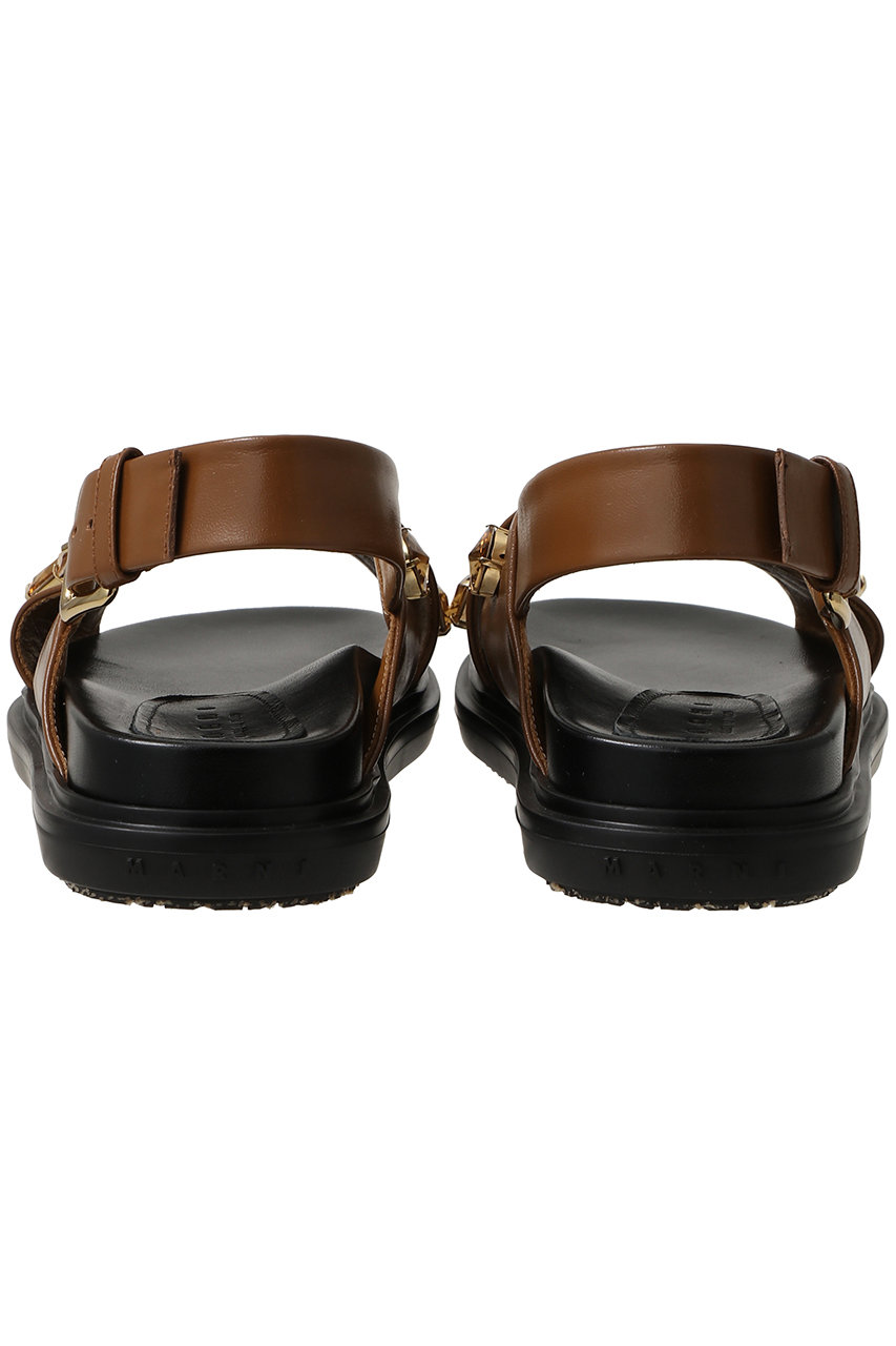 MARNI ビジューベルト MARNI(マルニ)｜ビジュー付きフスベットサンダル/ブラウン の通販