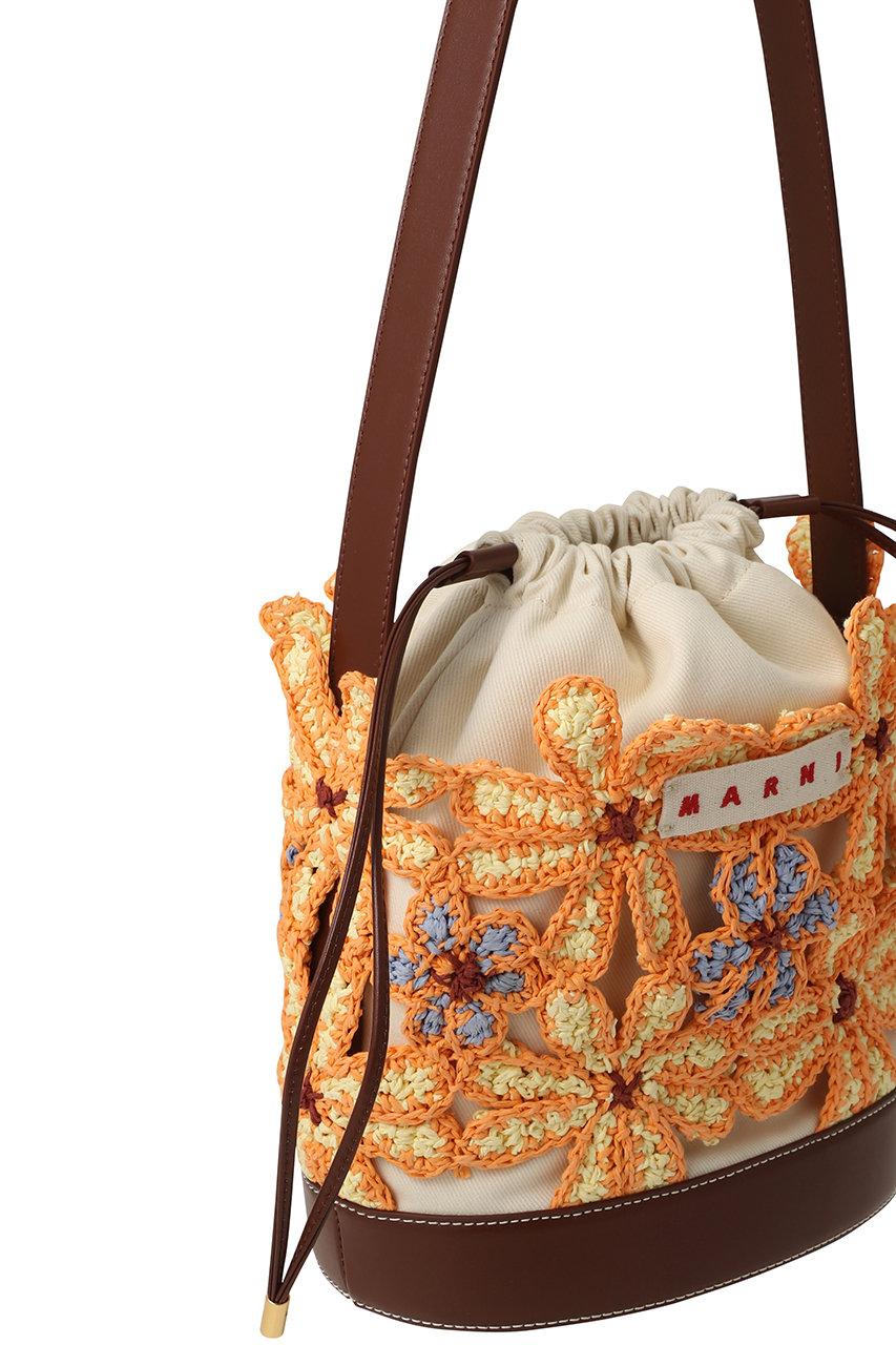 MARNI マルニ フラワービスチェトップス  オレンジ×グレー 3 MARNI - MARNI マルニ フラワービスチェトップス オレンジ×グレー 3の