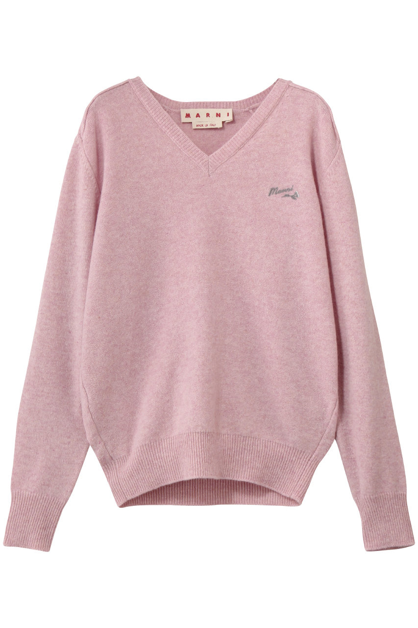 MARNI Vネックセーター (ピンクガミー, 38) マルニ ELLE SHOP