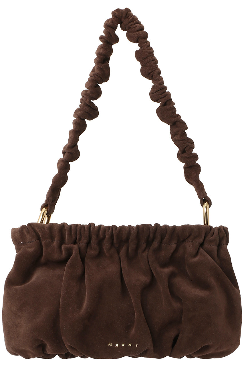 MARNI ギャザースエード2wayショルダーバッグ (ブランブル, F) マルニ ELLE SHOP