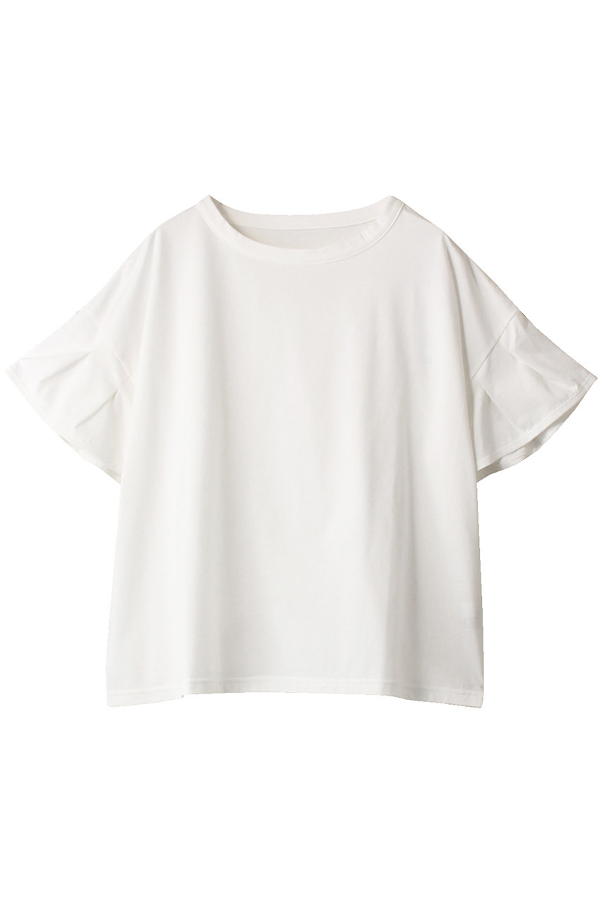 ナナデェコール/nanadecorのローズマリーカットソーフリルTシャツ(ホワイト/N23-02T013YE)