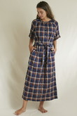 シャーリングチェックワンピース