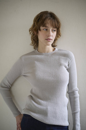 ナナデェコール/nanadecorのコットンエアリーリブクルーネック(110100/110103)