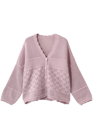 ナナデェコール/nanadecorのコットンパターンワイドカーディガン(110100/110104)